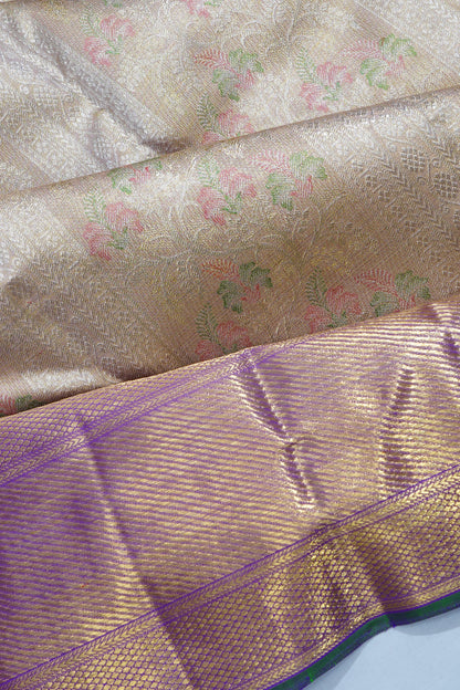 Kanchipuram Silk Brocade Gold Saree