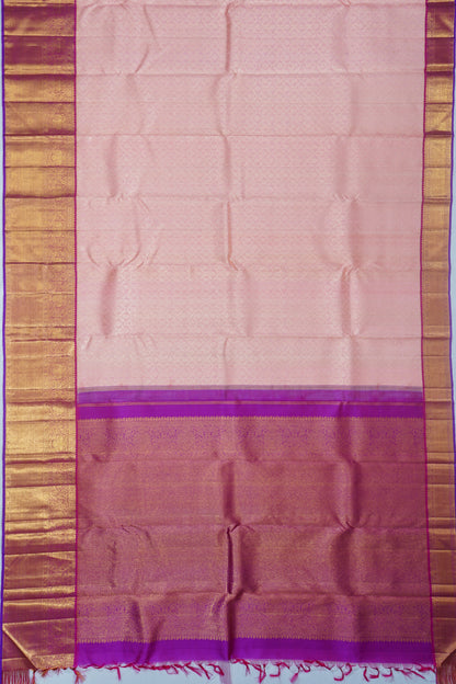 Kanchipuram Silk Brocade Baby Pink Saree