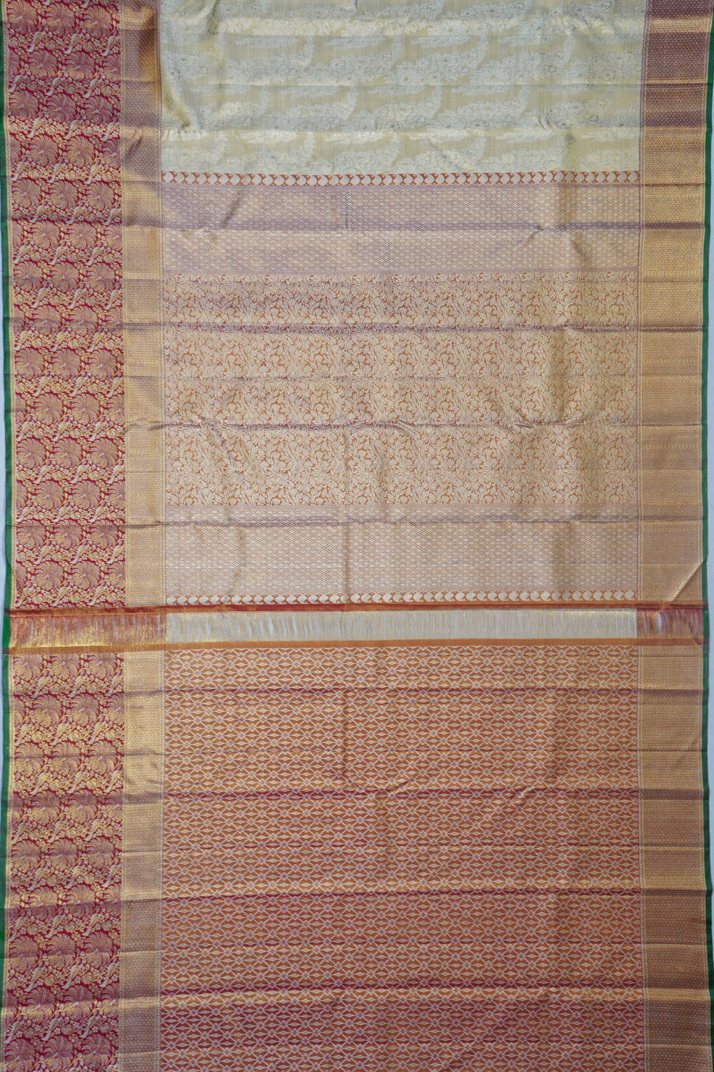 Kanchipuram Silk Tissue Brocade Gold Saree