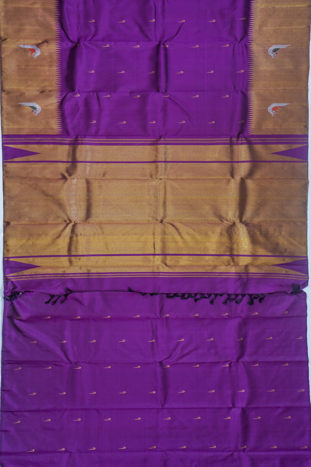 Kanchipuram Silk Butta Purple Saree With Paithani Inspired Border