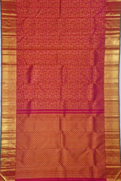 Kanchipuram Silk Brocade Pink Saree