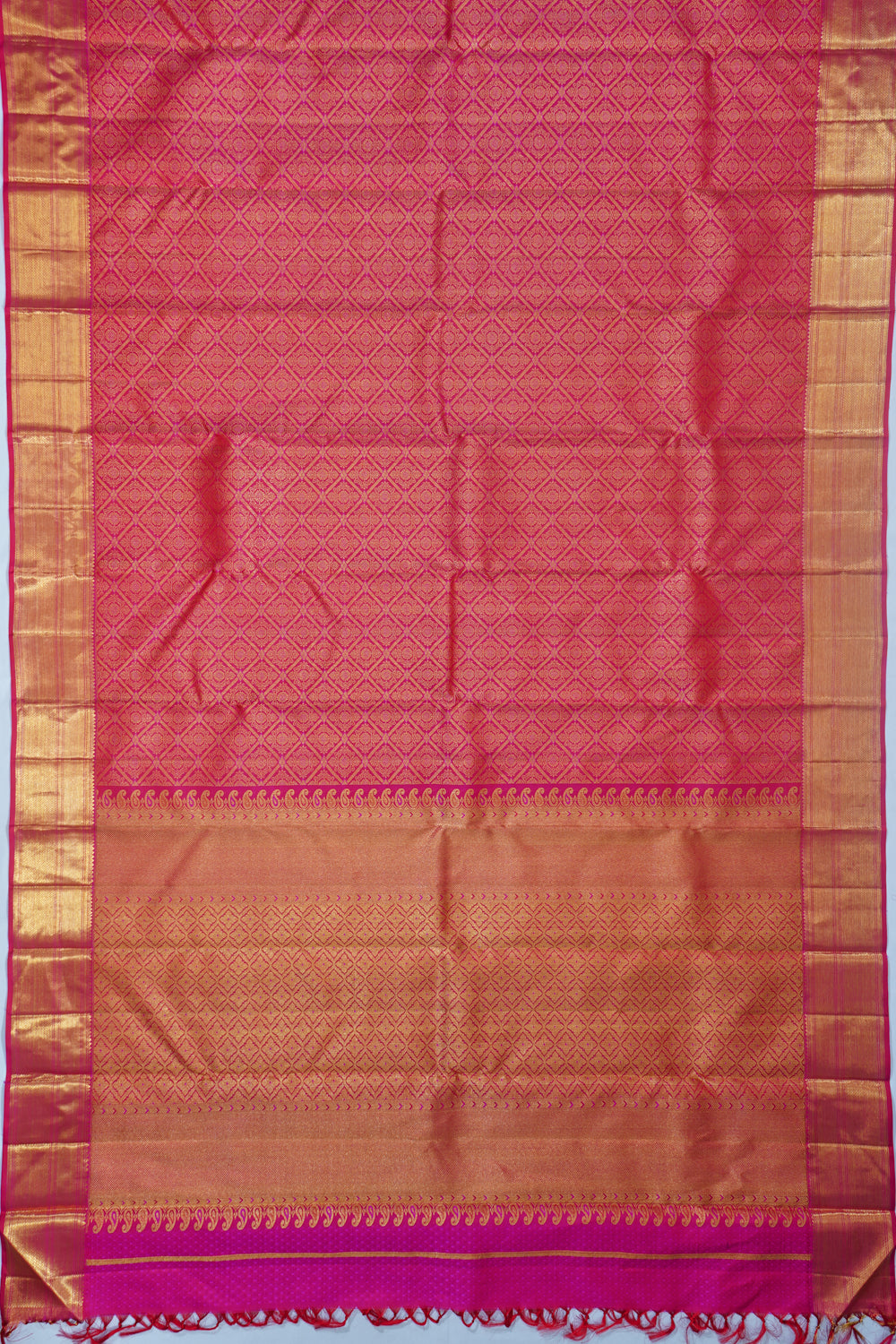 Kanchipuram Silk Brocade Pink Saree