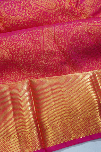 Kanchipuram Silk Brocade Pink Saree