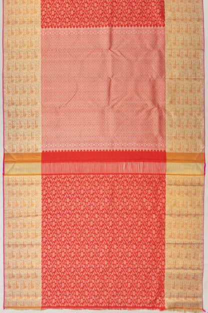 Kanchipuram Silk Brocade Red Saree