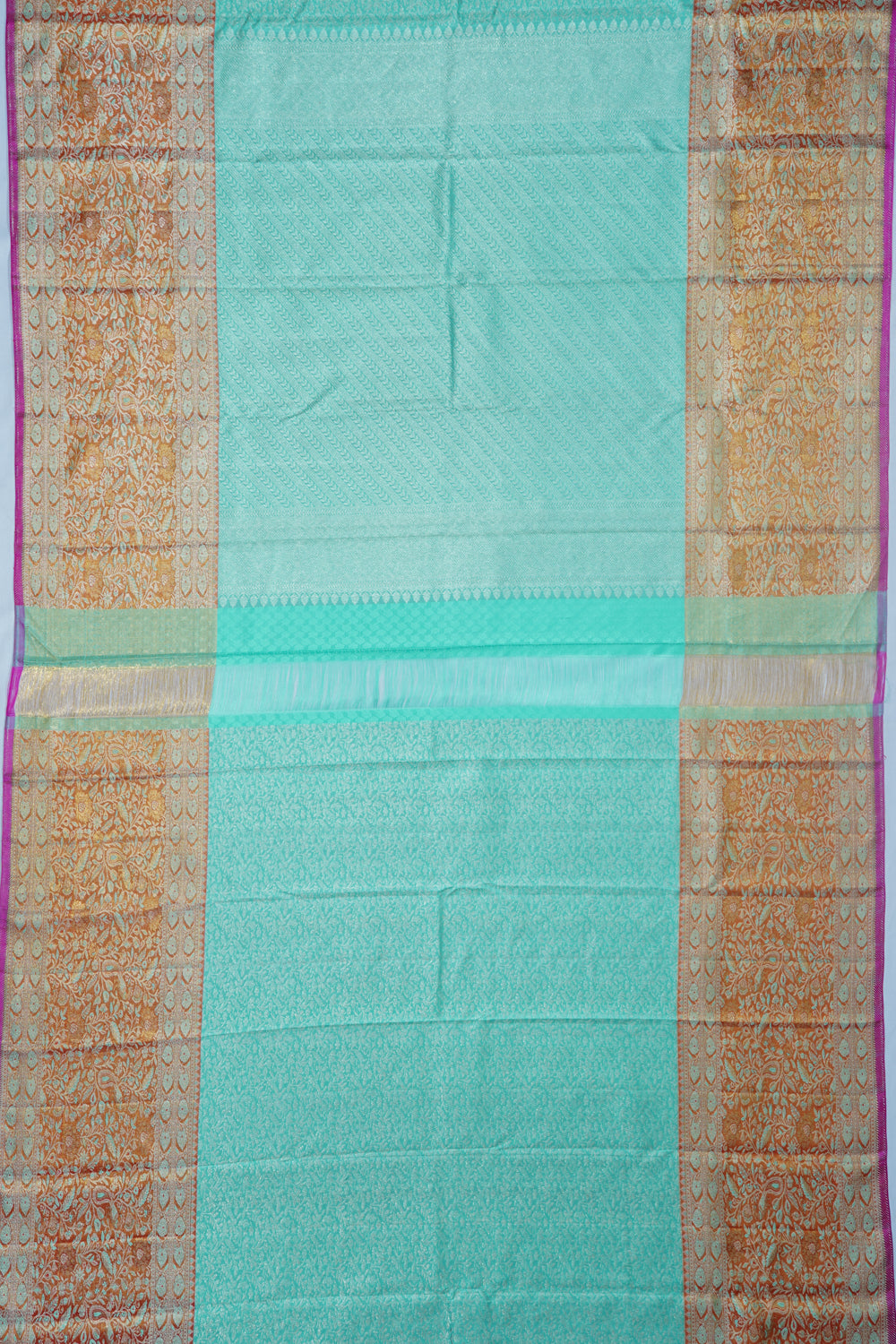 Kanchipuram Silk Brocade Sea Blue Saree