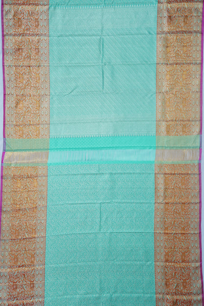 Kanchipuram Silk Brocade Sea Blue Saree