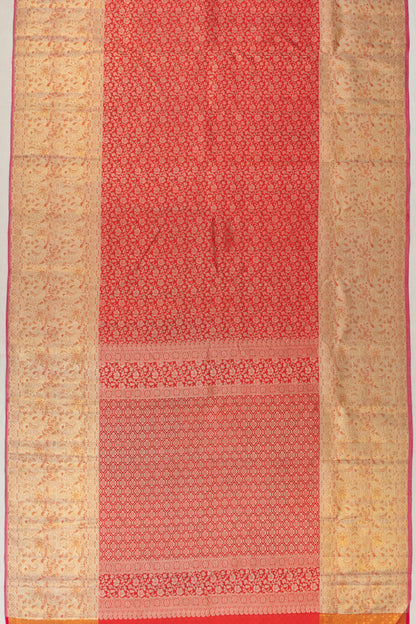 Kanchipuram Silk Brocade Red Saree