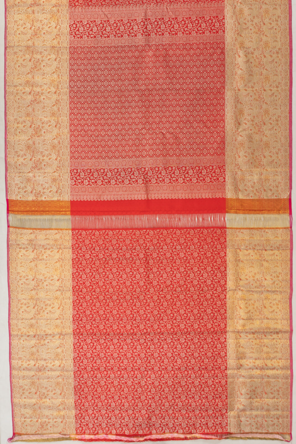 Kanchipuram Silk Brocade Red Saree