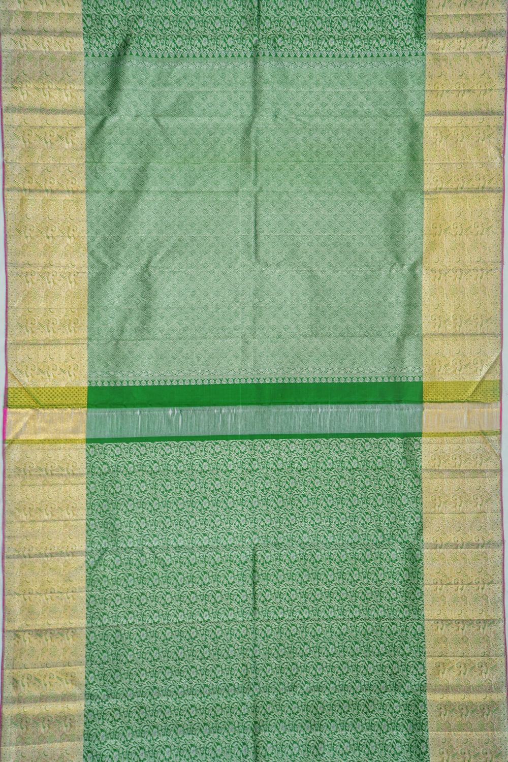 Kanchipuram Silk Brocade Dark Green Saree