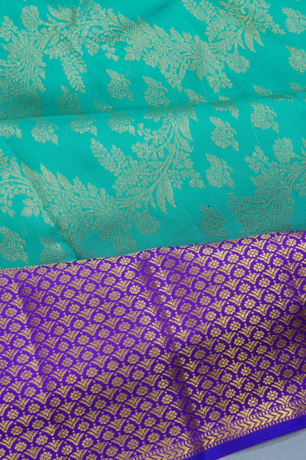 Kanchipuram Silk Brocade Sea Green Saree