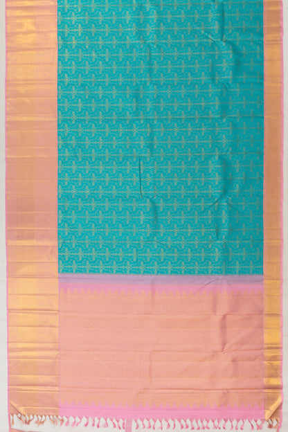 Kanchipuram Silk Brocade Blue Saree