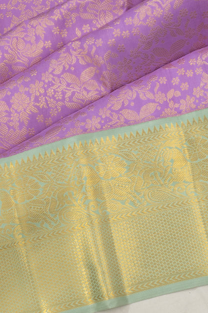 Kanchipuram Silk Brocade Violet Saree