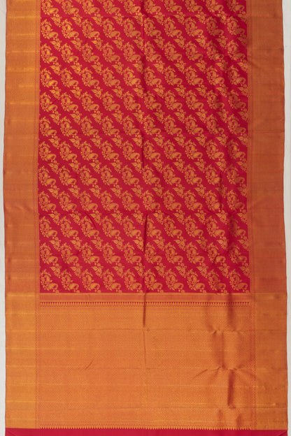 Kanchipuram Silk Jaal Red Saree