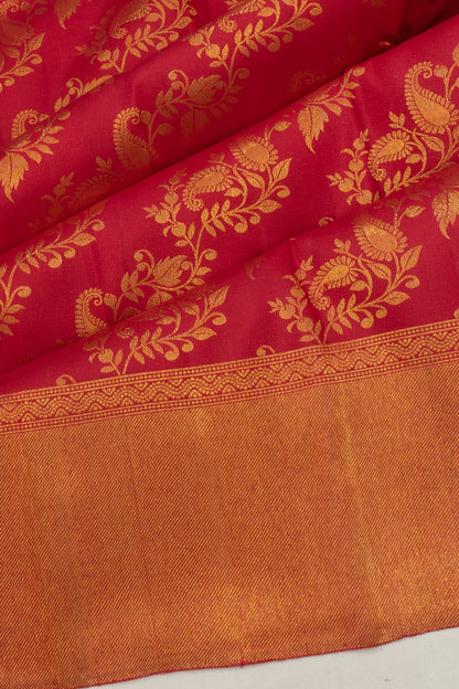 Kanchipuram Silk Jaal Red Saree