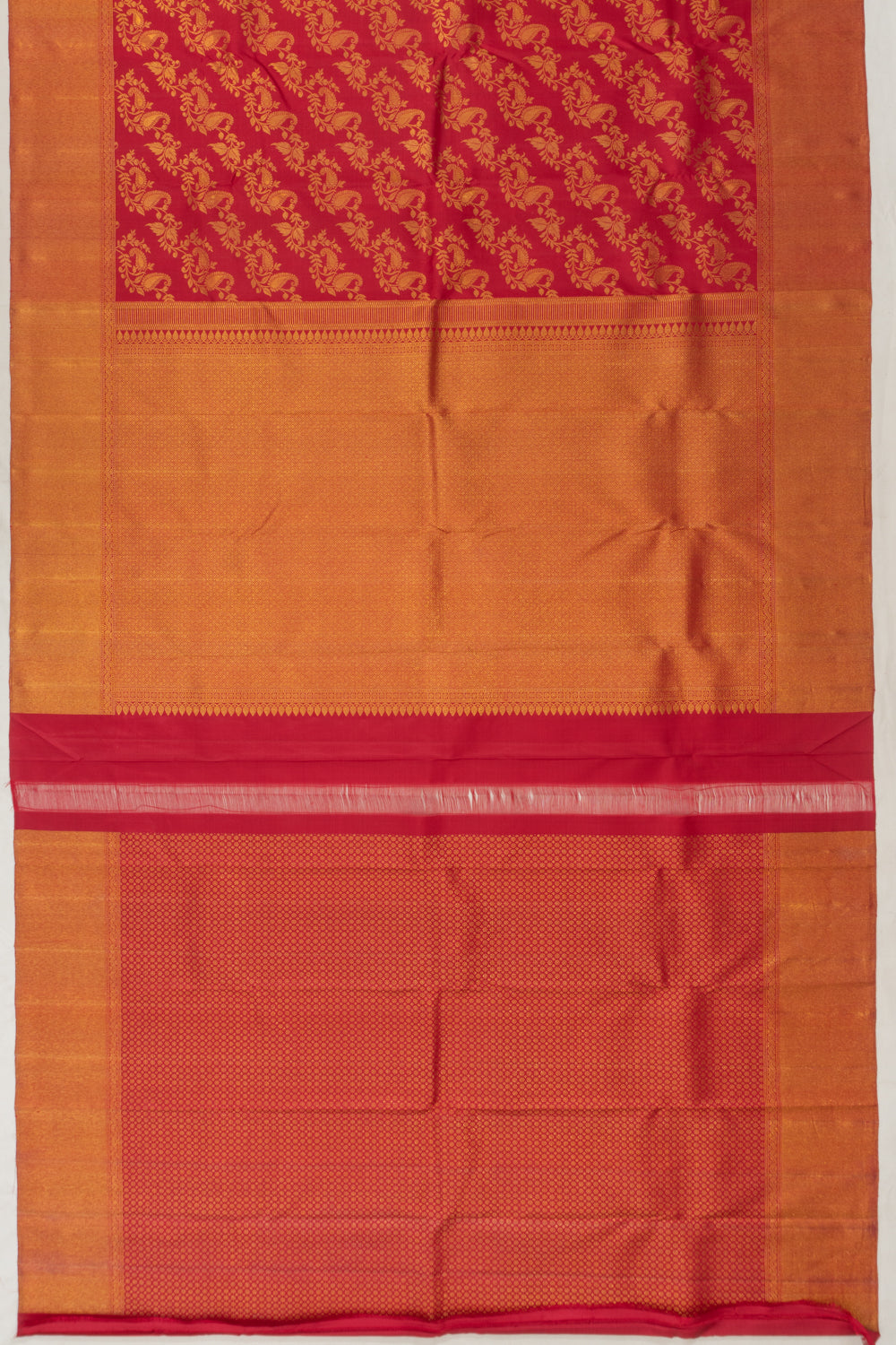 Kanchipuram Silk Jaal Red Saree