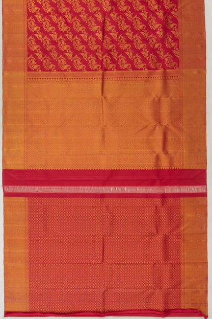 Kanchipuram Silk Jaal Red Saree