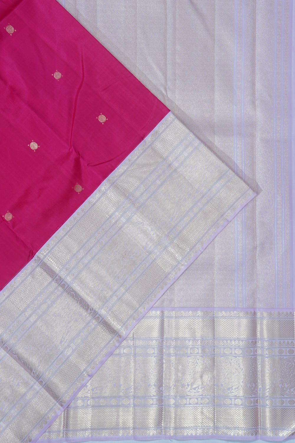 Kanchipuram Silk Butta Rani Pink Saree