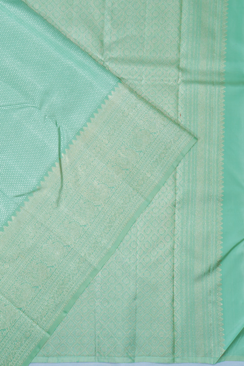 Kanchipuram Silk Brocade Sea Green Saree