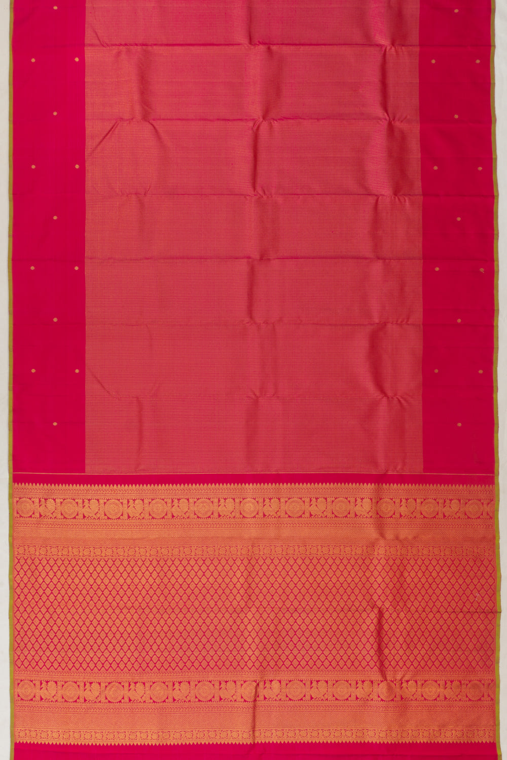 Kanchipuram Silk Checks Pink Saree