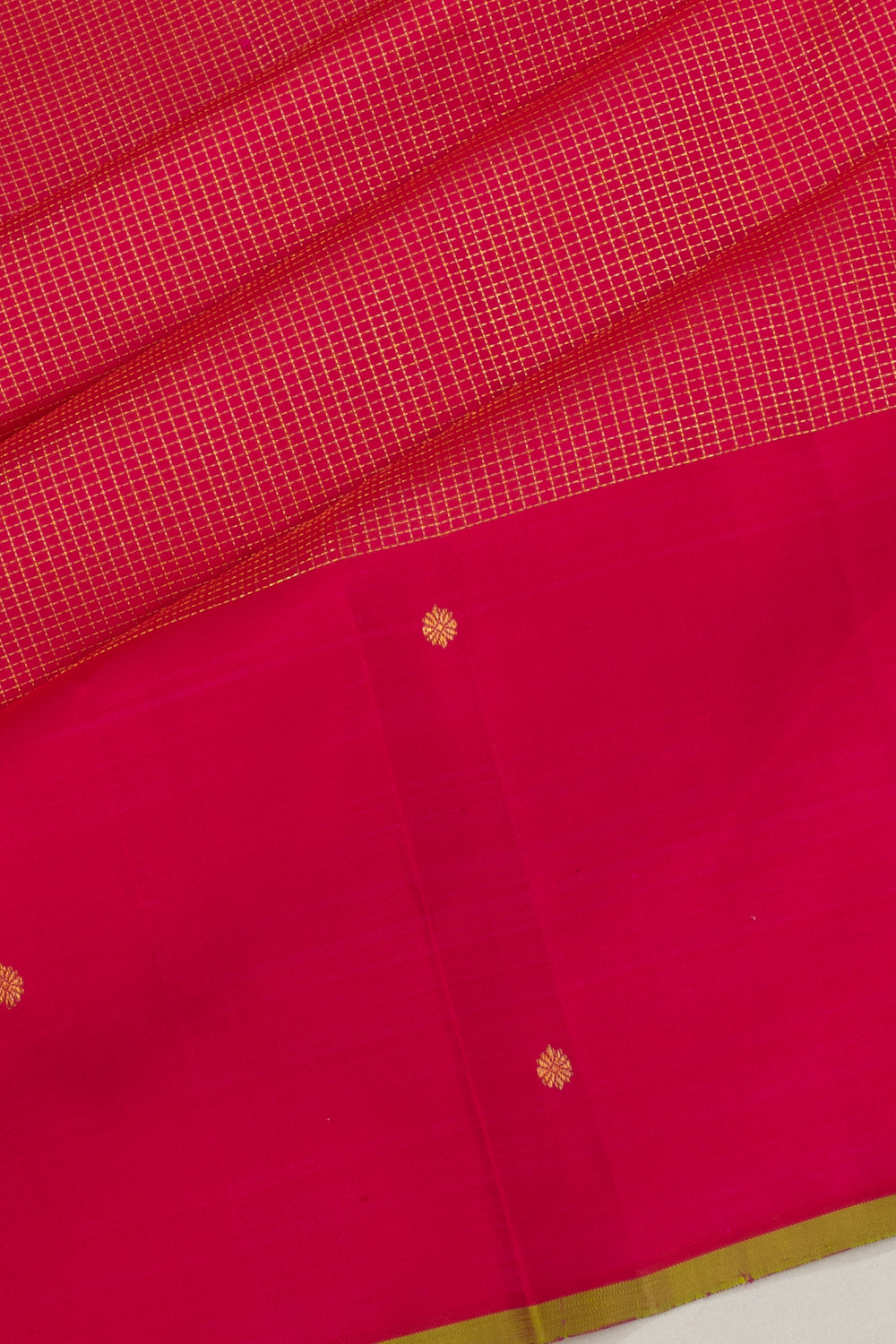 Kanchipuram Silk Checks Pink Saree