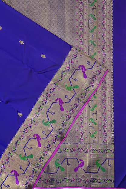 Classic Kanchipuram Silk Butta Blue Saree