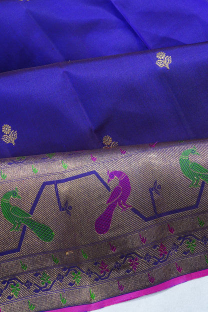 Classic Kanchipuram Silk Butta Blue Saree