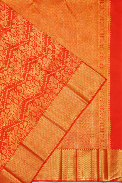 Kanchipuram Silk Brocade Red Saree