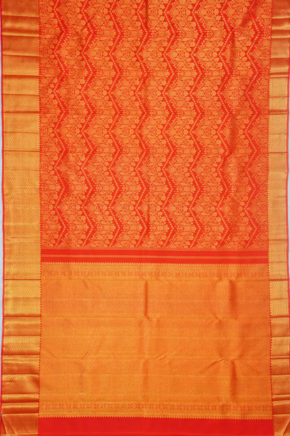 Kanchipuram Silk Brocade Red Saree