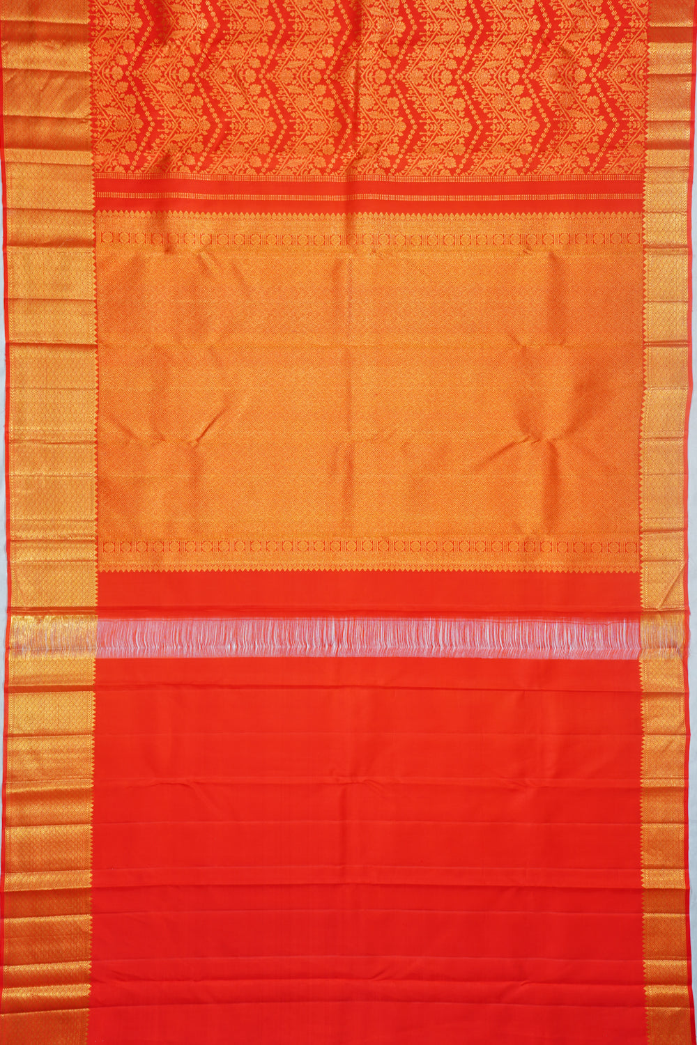 Kanchipuram Silk Brocade Red Saree