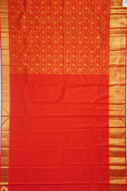 Kanchipuram Silk Brocade Red Saree