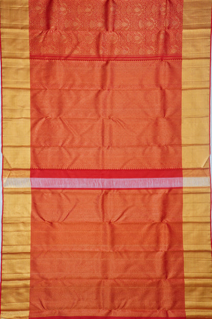 Kanchipuram Silk Brocade Red Saree