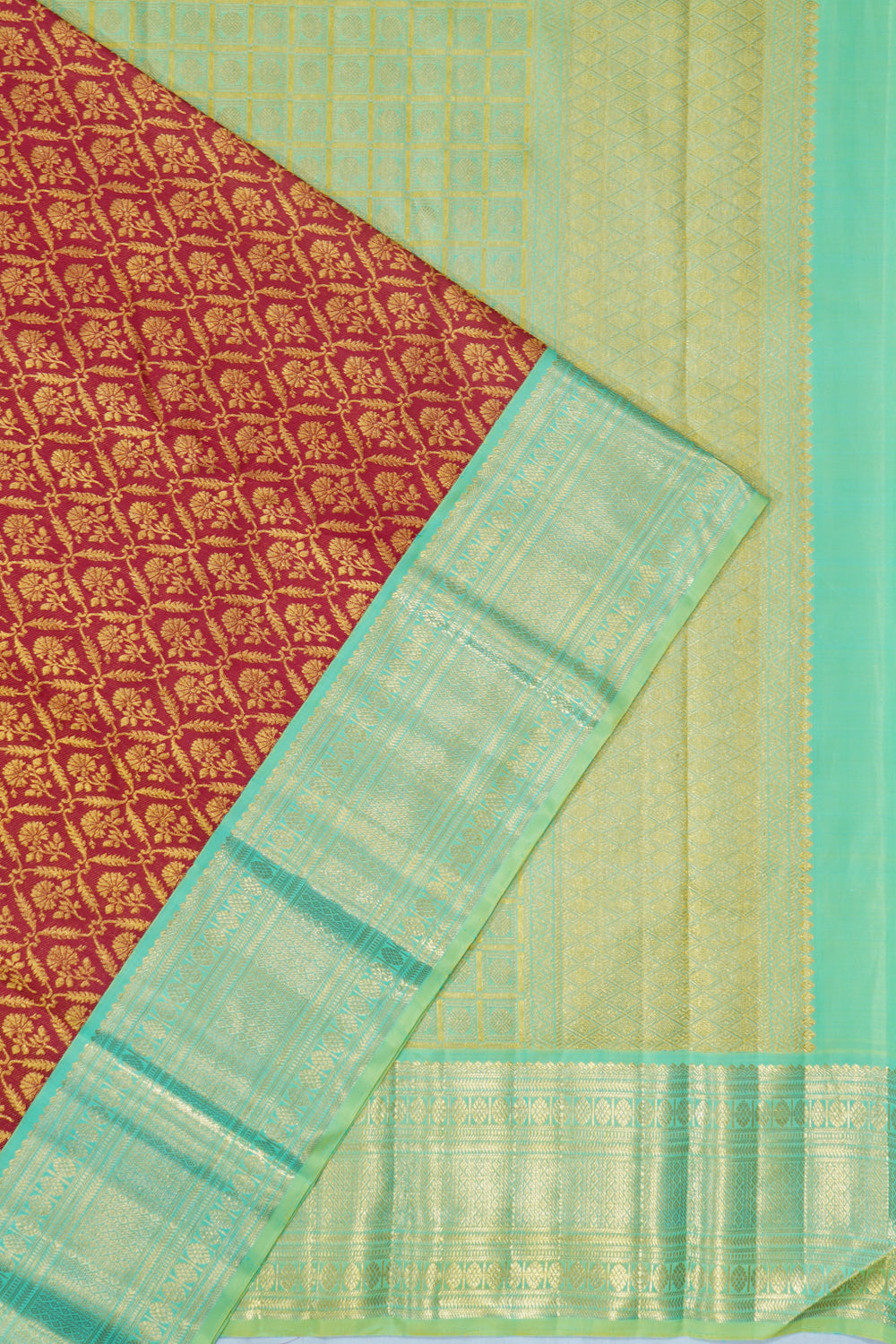 Kanchipuram Silk Brocade Maroon Saree