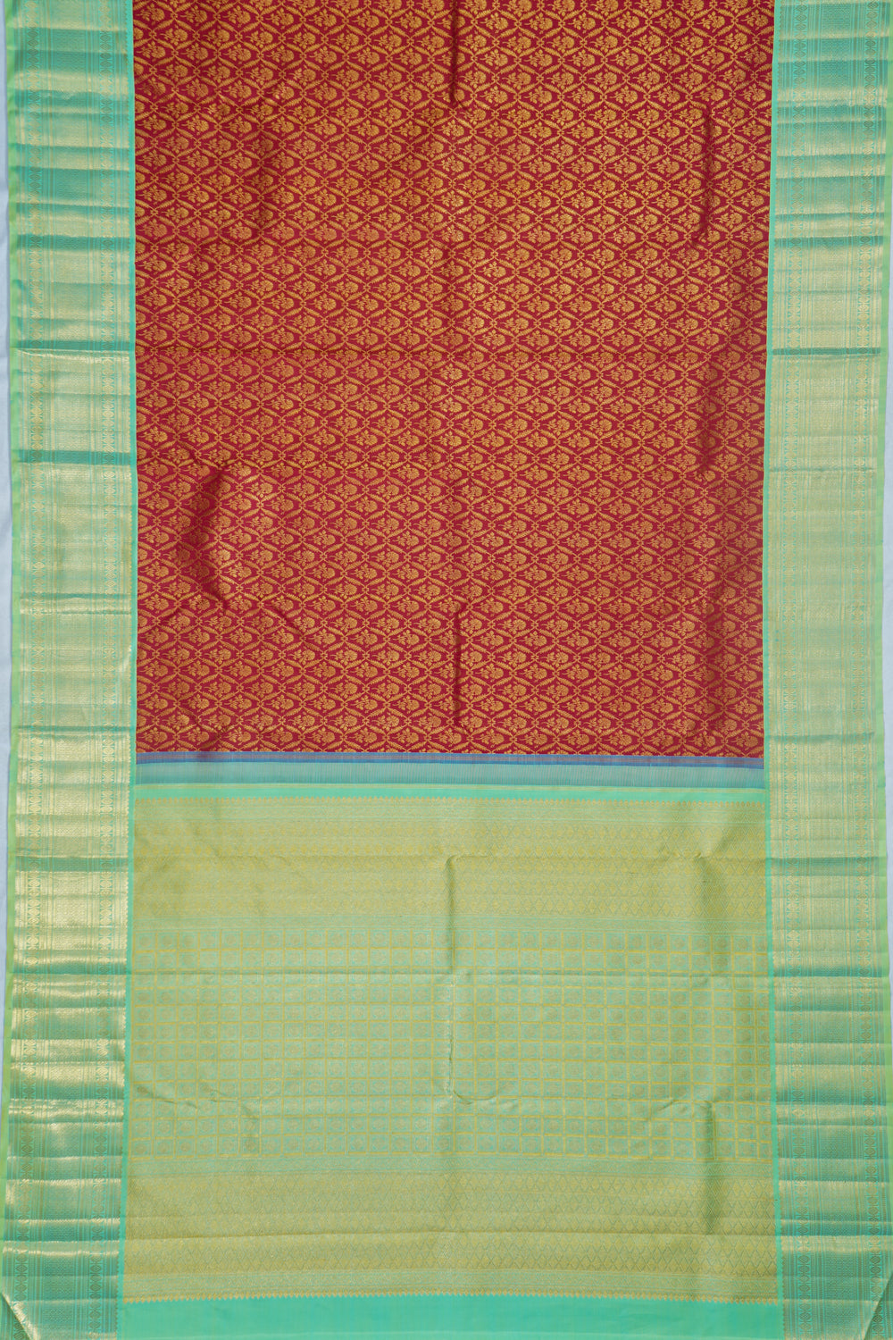 Kanchipuram Silk Brocade Maroon Saree