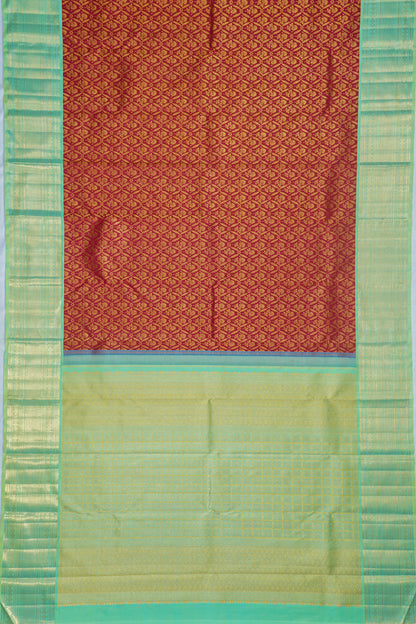 Kanchipuram Silk Brocade Maroon Saree