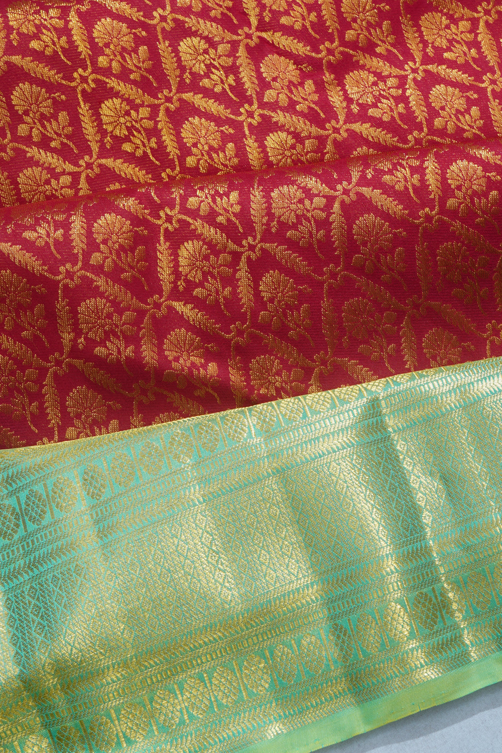 Kanchipuram Silk Brocade Maroon Saree