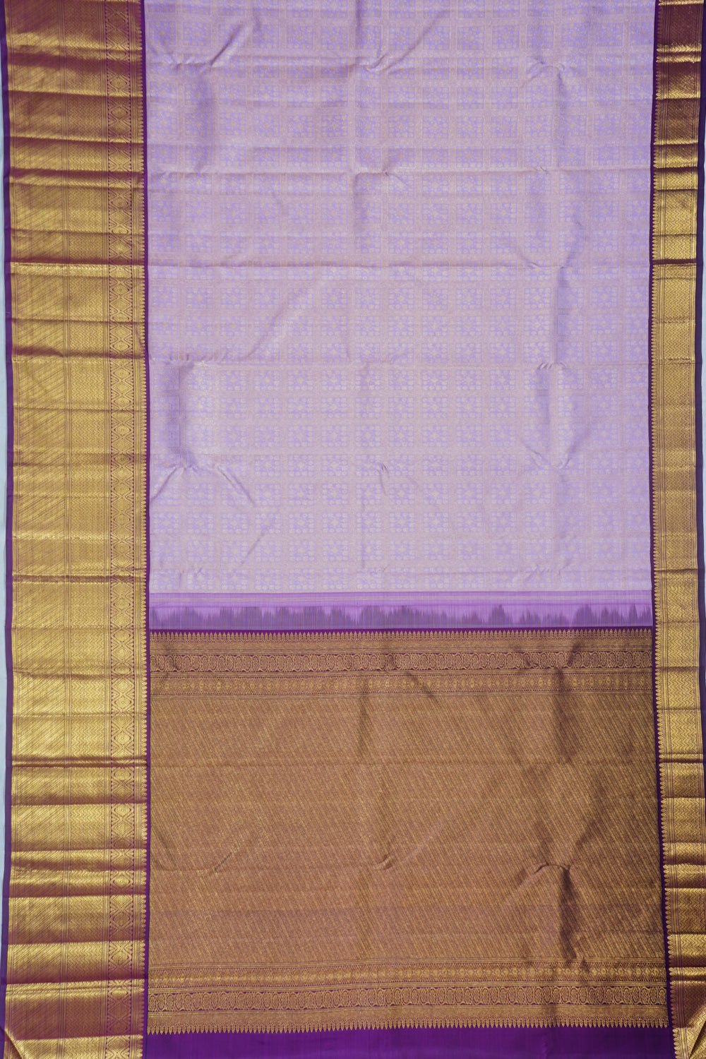 Kanchipuram Silk Brocade Lavender Saree