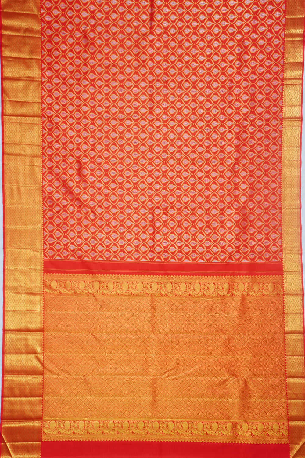 Kanchipuram Silk Brocade Red Saree