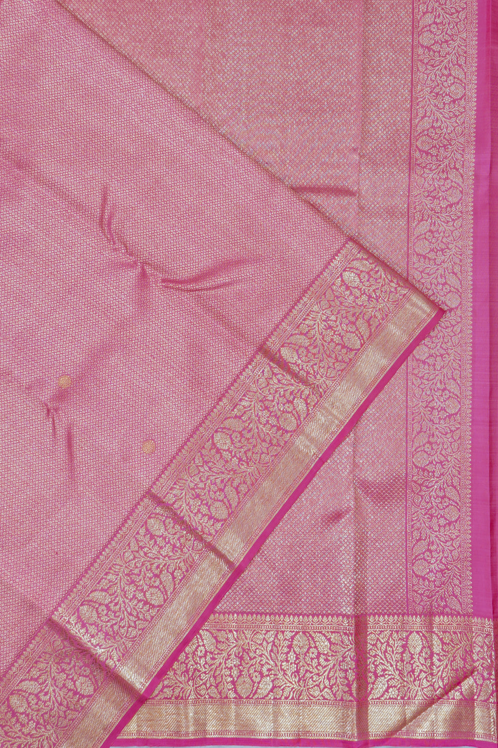 Kanchipuram Silk Brocade Pink Saree