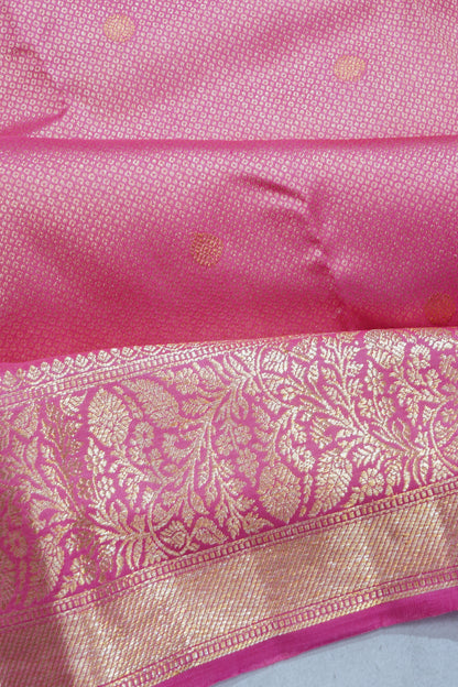 Kanchipuram Silk Brocade Pink Saree