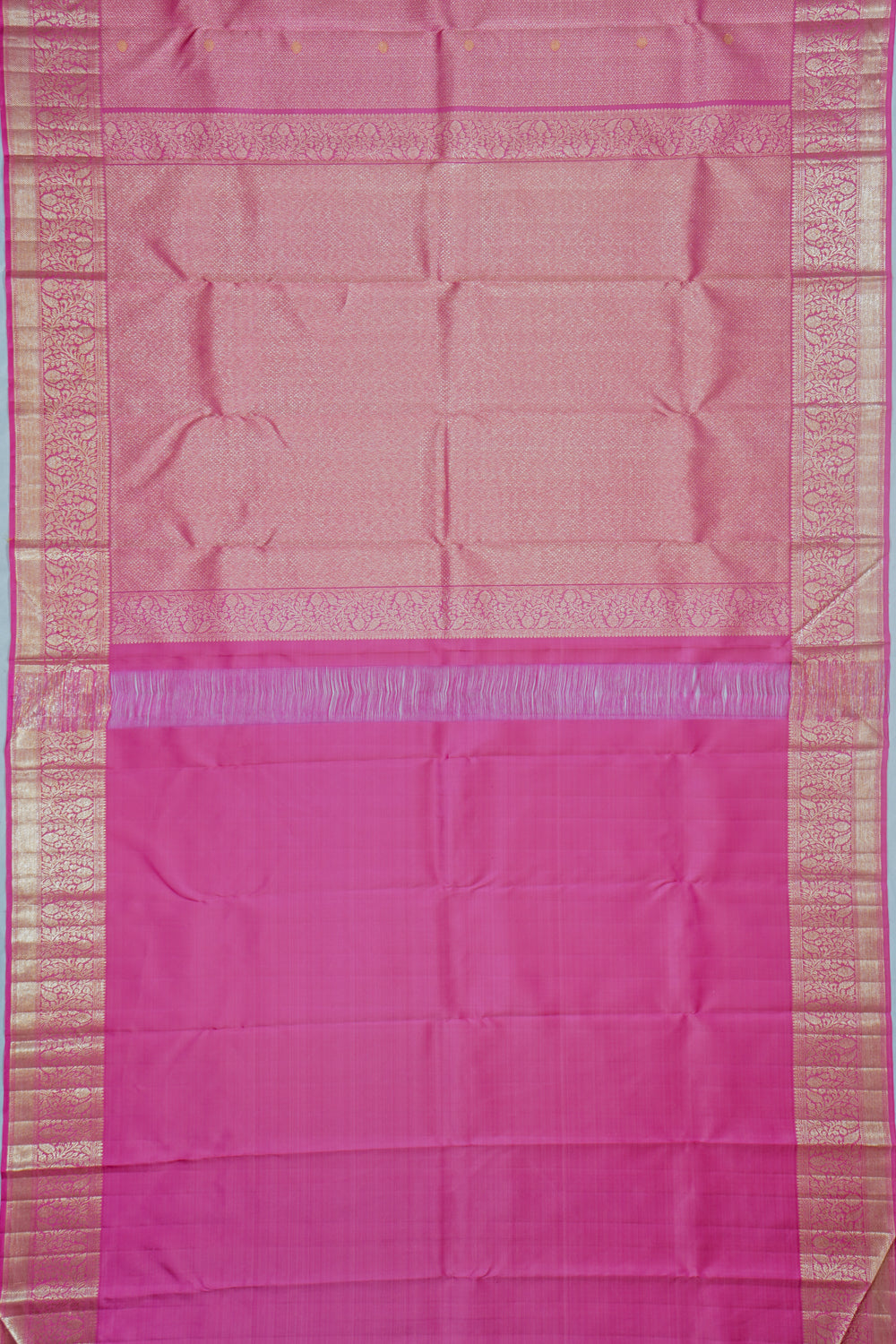 Kanchipuram Silk Brocade Pink Saree