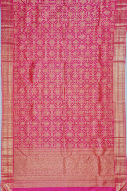 Kanchipuram Silk Brocade Pink Saree