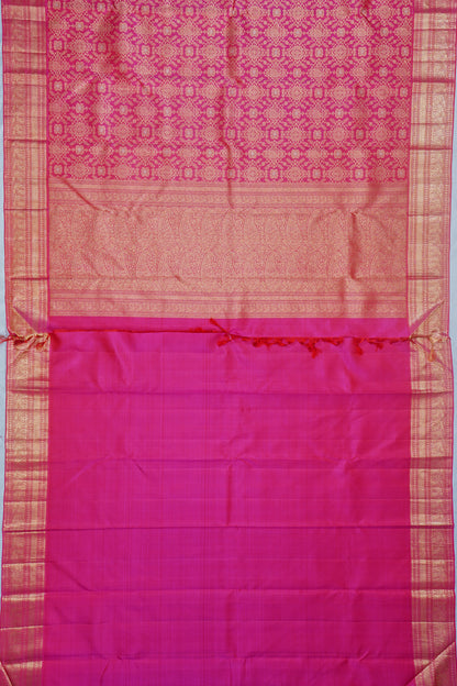 Kanchipuram Silk Brocade Pink Saree