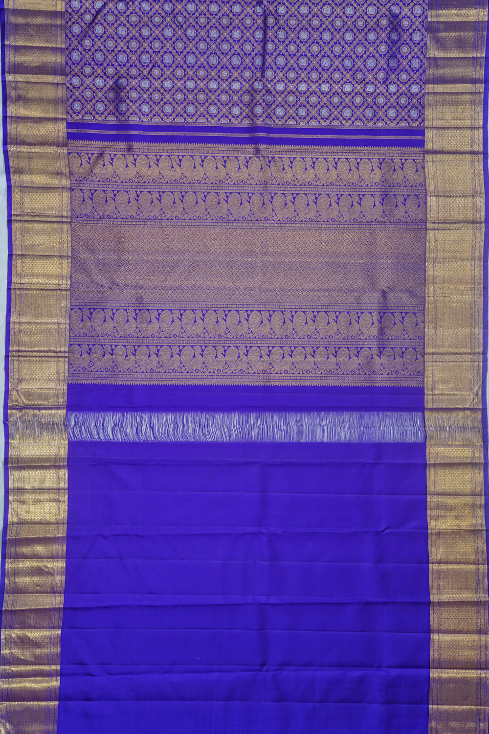 Kanchipuram Silk Brocade Violet Saree