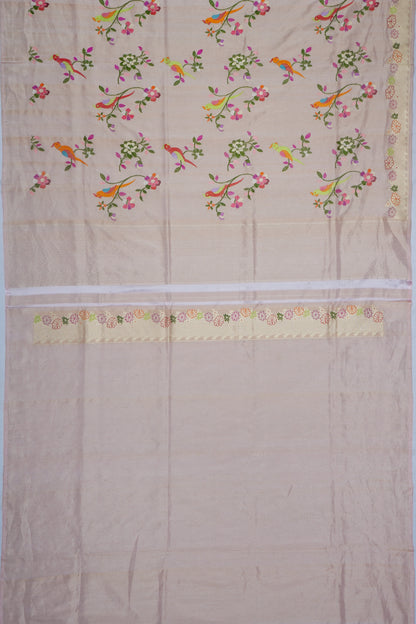 Banarasi Silk Tissue Meenakari Butta Baby Pink Saree