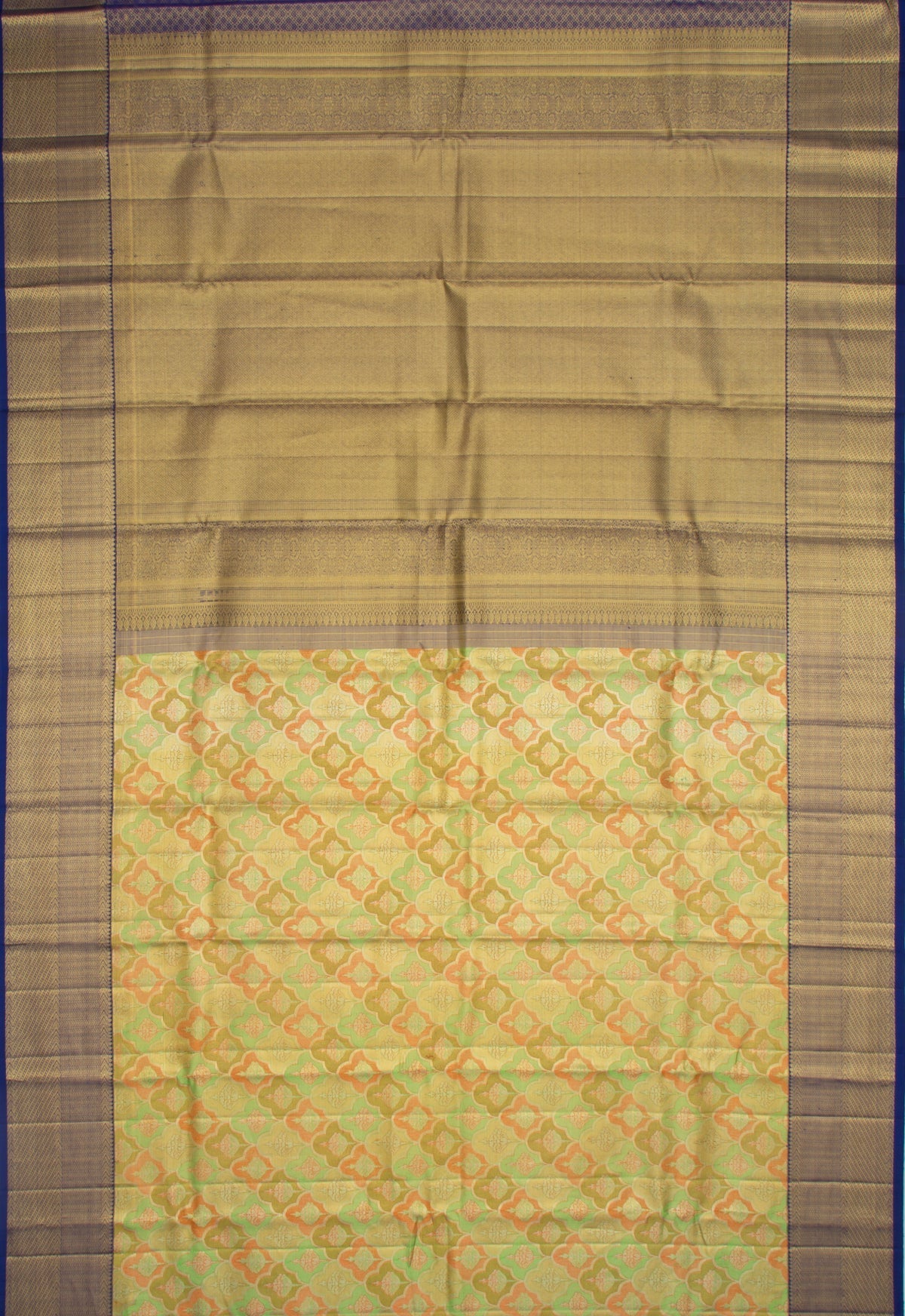 Kanchipuram Silk Tissue Brocade Pastel Green Saree