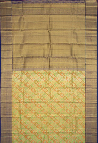 Kanchipuram Silk Tissue Brocade Pastel Green Saree