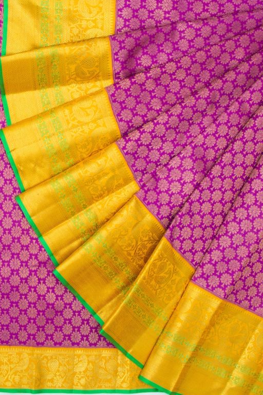 Kanchipuram Silk Brocade Purple Saree