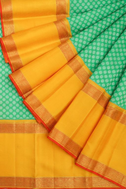 Kanchipuram Silk Brocade Green Saree