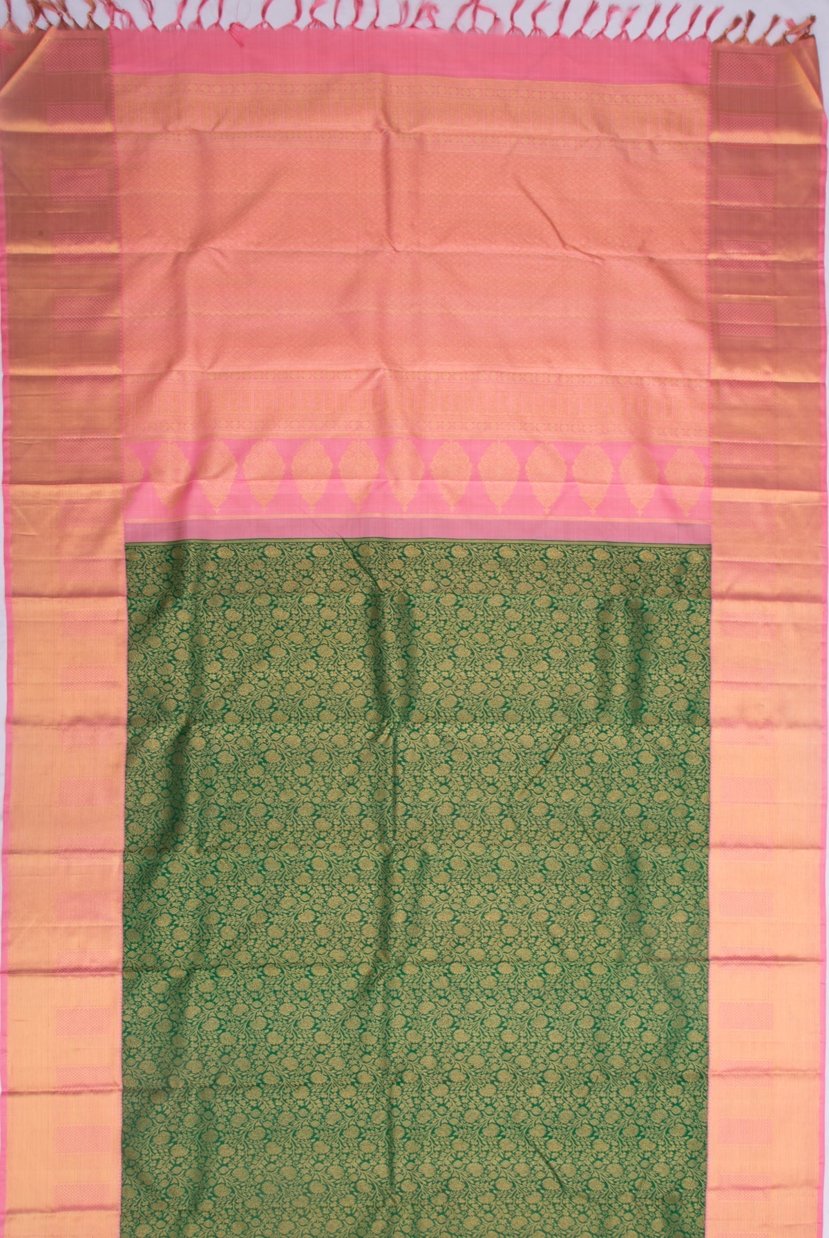 Kanchipuram Silk Jaal Green Saree