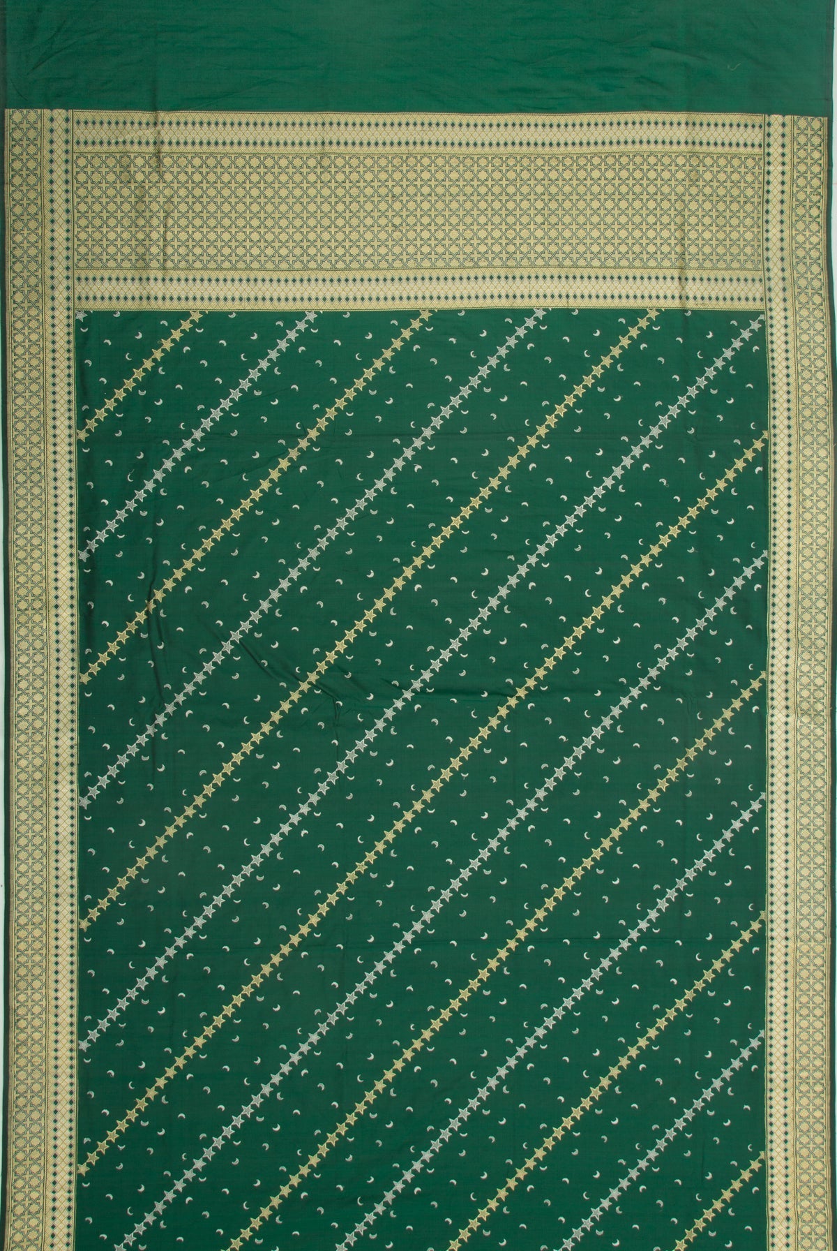 Banarasi Silk Kadwa Dark Green Saree